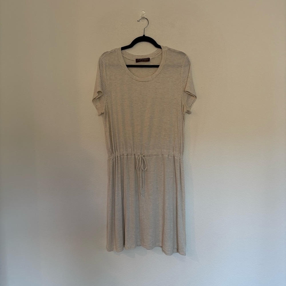 LA Relaxed Stripe Drawstring Soft Dress